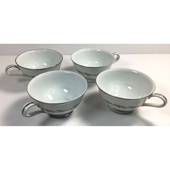 Noritake Crestmont (6013) Footed Tea Cups~2 1/4"~Made in Japan~Set of 4 - Picture 1 of 6